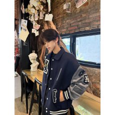 美式国潮字母刺绣棒球服外套男2025新款高街潮牌重磅痞帅夹克上衣