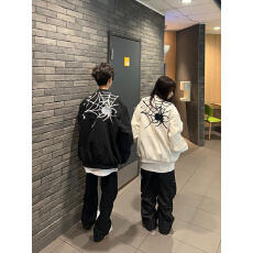 美式复古高街棒球服男女国潮蜘蛛春秋季新款宽松潮牌情侣夹克外套