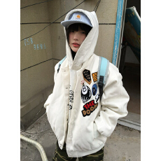 批发春秋美式高街男女夹克桌球刺绣情侣宽松<b class='q'>棒球</b>服百搭潮牌高级感<b class='q'>外套</b>