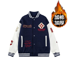 美式高街字母刺绣棒球服男女秋冬季设计感学生撞色拼接夹克外套