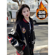 批发高街设计徽章拼接撞色棒球服外套男女秋<b class='q'>冬</b>国潮牌休闲美式宽松夹克