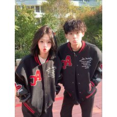 批发美式高街刺绣字母棒球服外套男秋<b class='q'>冬</b>宽松oversize小众情侣夹克上衣