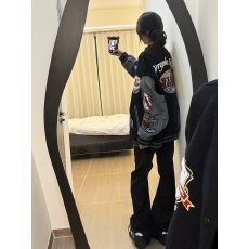 批发美式复古字母刺绣棒球服女秋<b class='q'>冬</b>2025新款国潮黑色夹克情侣宽松外套