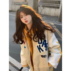 批发美式复古刺绣字母棒球服学生春季新款vibe风高街潮牌拼接夹克外套