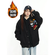 批发秋冬美式高街男女夹克桌球刺绣情侣宽松棒球服百搭潮牌高级感外套