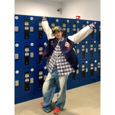 批发美式高街重工字母刺绣拼接<b class='q'>夹克</b>棒球服女春秋季潮牌学院风情侣外套