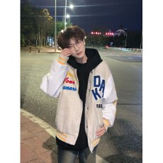 美式复古刺绣字母棒球服外套男春秋设计感小众潮宽松情侣夹克上衣