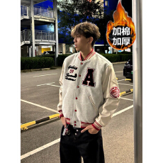 美式街头复古撞色拼接棒球服外套男2026新款潮牌重磅宽松百搭夹克
