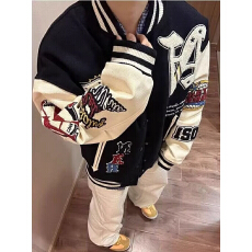 批发美式高街痞帅<b class='q'>外套</b><b class='q'>男</b>款春秋冬2026超火潮牌vibe刺绣加厚<b class='q'>夹克</b>棒球服