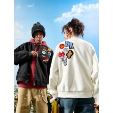 加厚夹棉+高克重+毛巾绣美式棒球服夹克男外套刺绣2025冬新款