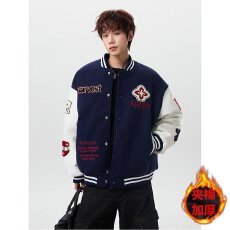 批发青少年棒球服外套男孩初中高中学生大童男女装潮流加厚夹克秋冬款