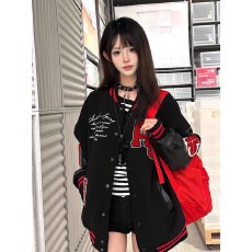 批发【加厚夹棉+加厚皮+毛巾绣】<b class='q'>棒球</b>服<b class='q'>外套</b>男女秋冬国潮美式宽松夹克