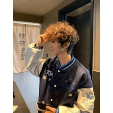 批发美式复古雪花字母刺绣棒球服夹克男春秋新款国潮百搭宽松情侣外套