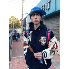 批发美式复古国潮牌刺绣棒球服外套宽松百搭休闲拼接情侣夹克上衣男女