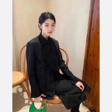 批发2025年秋季新款中式复古盘扣流苏重工提花衬衫女气质长袖开衫外套