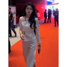 批发女装高级西装小洋装名媛高端气质白色上衣裤子<b class='q'>时尚</b>套装秋冬新款