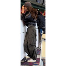批发<b class='q'>明星</b>同款美式甜酷复古高腰宽松百搭休闲阔腿工装裤女2025早秋款