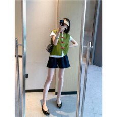 批发绿色盘扣马甲2025年夏季新款新中式中国风唐装复古气质背心上衣女