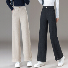 批发信用极好 实拍高腰窄版阔腿裤女2025年春秋新款时尚休闲直筒裤