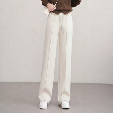 信用极好 实拍阔腿裤女春秋季2025新款高腰休闲窄版显瘦直筒裤