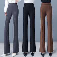 批发信用极好 实拍休闲喇叭裤女春秋季2025新款松紧高腰垂坠感微喇裤