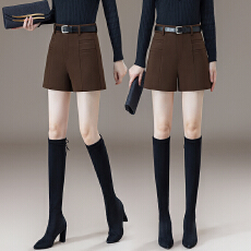 批发信用极好 实拍短裤女秋冬季2025新款高腰宽松a字款加厚西装阔腿裤