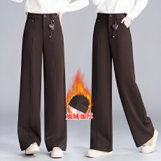 批发信用极好 实拍阔腿裤女秋冬季2025新款高级感窄版直筒时尚加厚裤