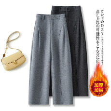 批发信用极好 实拍2025冬季加厚高腰窄版阔腿裤女宽松垂感弯刀直筒裤