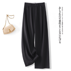 批发信用极好 实拍灰色<b class='q'>西装</b>阔腿裤<b class='q'>女</b>高腰显瘦休闲裤子垂感宽松直筒裤