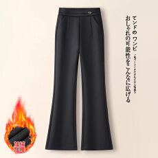 批发信用极好 实拍修身<b class='q'>西装</b>微喇裤女2025秋冬新款松紧高腰显瘦马蹄裤