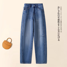 批发信用极好实拍2026春季新款爆款牛仔弯刀裤百搭气质显瘦裤子清新