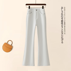 批发信用极好实拍夏季微喇<b class='q'>九分</b>牛仔裤2026高腰薄款显瘦百搭喇叭长裤