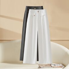 批发信用极好实拍夏薄款2026新款阔腿裤女高腰垂感<b class='q'>九分</b>宽松窄版弯刀裤