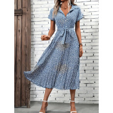 批发已出货2025欧美跨境v领开叉波西米亚度假<b class='q'>连衣裙</b>夏季<b class='q'>女</b>装时尚修身