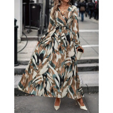 批发已出货2026亚马逊欧美跨境女装temu独立站新款波西米亚印花<b class='q'>连衣裙</b>