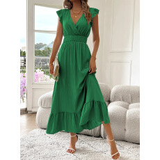 批发已出货2026欧美跨境亚马逊爆款新款<b class='q'>女</b>装长款夏季短袖<b class='q'>连衣裙</b>独立站