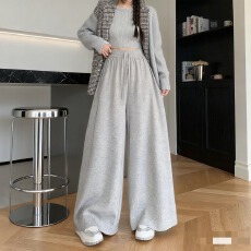 批发慵懒风高腰<b class='q'>拖地</b>阔腿裤裙女秋装2025秋季新款宽松垂感显瘦休闲长裤