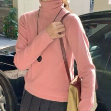 批发慵懒松弛感长袖内搭针织衫女秋冬2025新款高领小香风显瘦<b class='q'>打底</b>衫