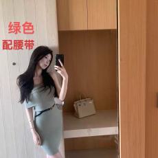 批发韩国徐徐啊心动crush纯欲抹胸弹力短裙心机<b class='q'>夜店</b>OL冰丝针织连衣裙