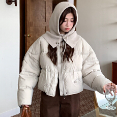 批发90绒披肩短款2025新款冬百搭白鸭绒保暖羽绒服女冬<b class='q'>甜美</b>宽松面包服