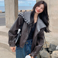 批发90绒高品质羽绒服新款针织领皮衣冬季百搭时尚保暖白鸭绒羽绒服女