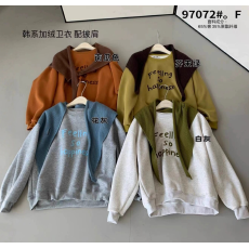 批发2025早秋新款韩版时尚宽松<b class='q'>显瘦</b>百搭休闲字母印花长袖卫衣女配围脖