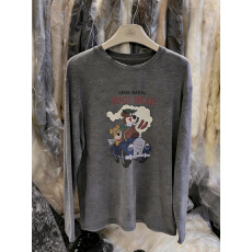 批发卡通熊印花保暖德绒宽松长袖<b class='q'>T</b>恤打底衫女25冬季百搭上衣女瘦