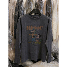 批发<b class='q'>韩国</b>2025冬款卡通印花磨毛长袖T恤极简韩系宽松显瘦高弹有拉伸