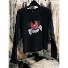 批发现韩国<b class='q'>东大门</b><b class='q'>代购</b>女CREDITO2025冬百搭洋气蝴蝶结印花长袖T恤