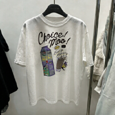 26春季宽松圆领纯棉字母印花短袖T恤女