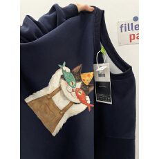 重磅纯棉美式复古圆领卫衣无帽加绒加厚潮牌长袖宽松情侣装秋冬