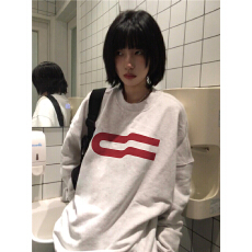 批发纯棉国潮美式复古运动套头卫衣女大码情侣装宽松潮牌长袖上衣