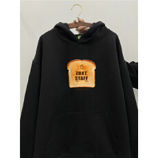 重磅纯棉美式高级感面包连帽卫衣男款加绒加厚宽松潮牌大码春秋