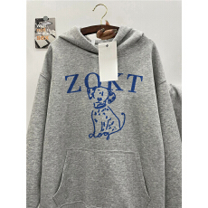 重磅纯棉美式高街复古卡通狗连帽卫衣男女款加绒情侣宽松潮牌外套